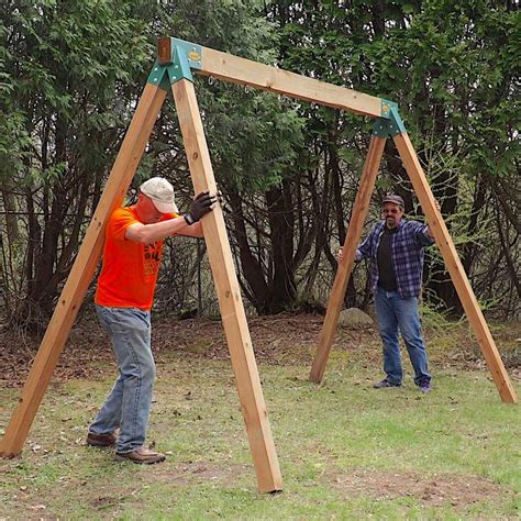 Once the slide house is done, assemble the swing post and attach it to the slide house. . Diy a frame swing set plans